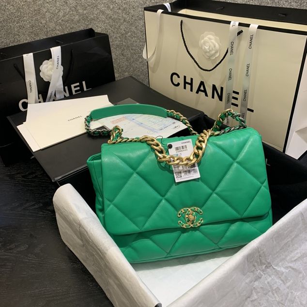 2020 CC original lambskin 19 maxi flap bag AS1162 green