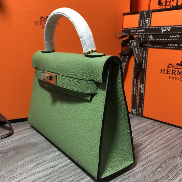 Hermes original epsom leather mini kelly 19 bag K0019 avocado green