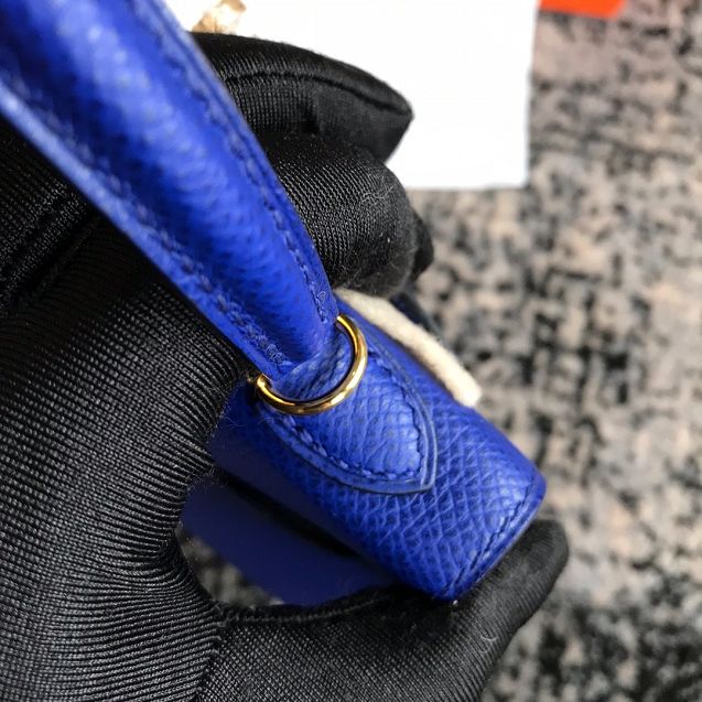 Hermes original epsom leather mini kelly 19 bag K0019 electric blue