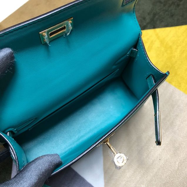 Hermes original epsom leather mini kelly 19 bag K0019 malachite green