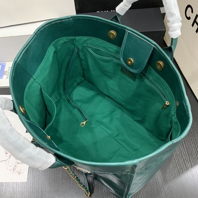 2020 CC original aged calfskin large shopping bag A66941 green