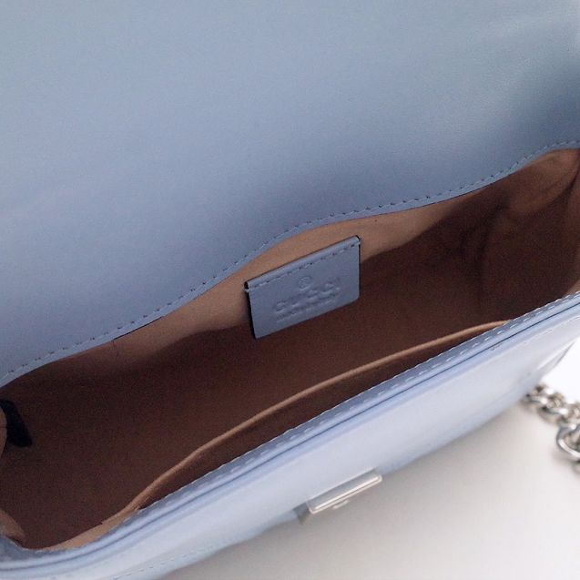 GG marmont original calfskin mini top handle bag 547260 light blue