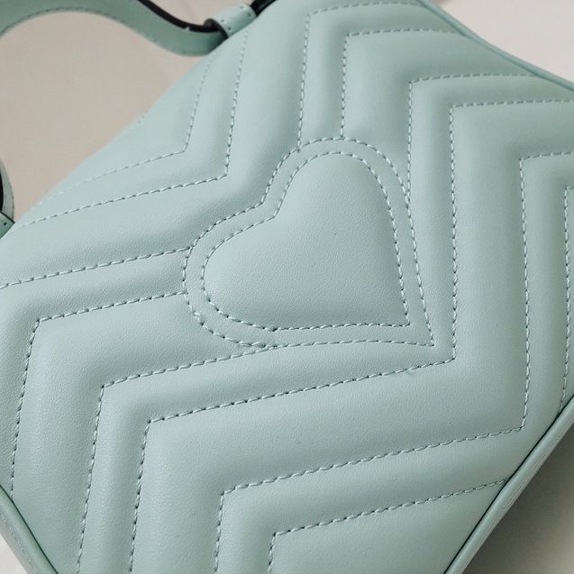 GG marmont original calfskin mini top handle bag 547260 pastel green