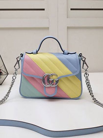 GG marmont original calfskin mini top handle bag 547260 rainbow