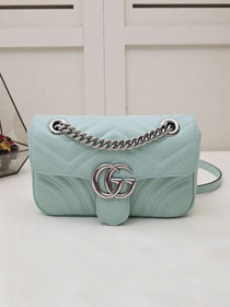 GG original calfskin marmont mini bag 446744 pastel green