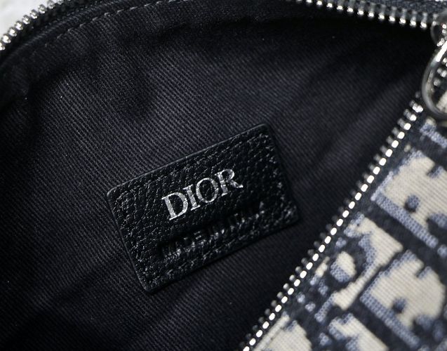 Dior original canvas oblique mini shoulder bag M8007 dark blue