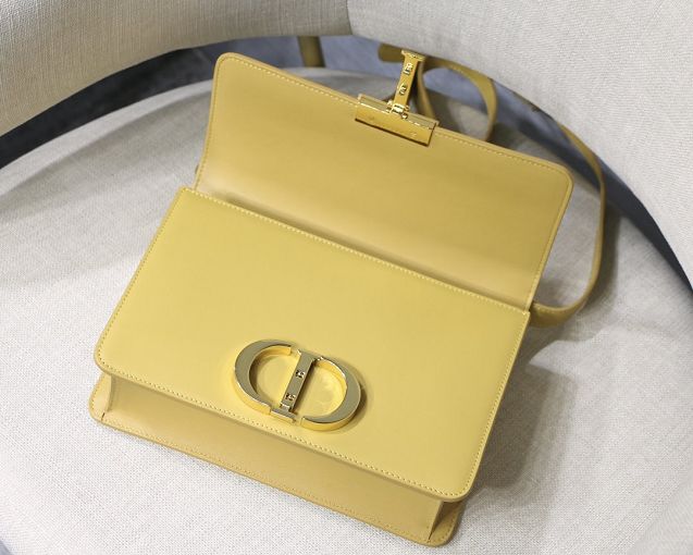 Dior original smooth calfskin 30 montaigne flap bag M9203 yellow