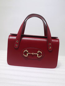 GG original calfskin horsebit 1955 small top handle bag 627323 red