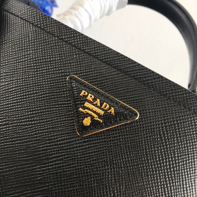 Prada original saffiano leather medium panier bag 1BA212 black