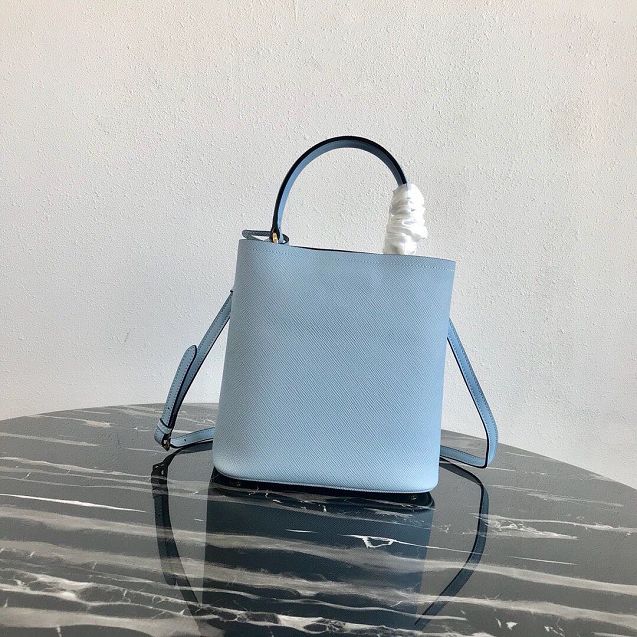 Prada original saffiano leather medium panier bag 1BA212 light blue