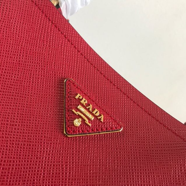 Prada original saffiano leather medium panier bag 1BA212 red
