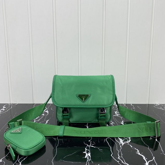 Prada original nylon shoulder bag 2VD034 green