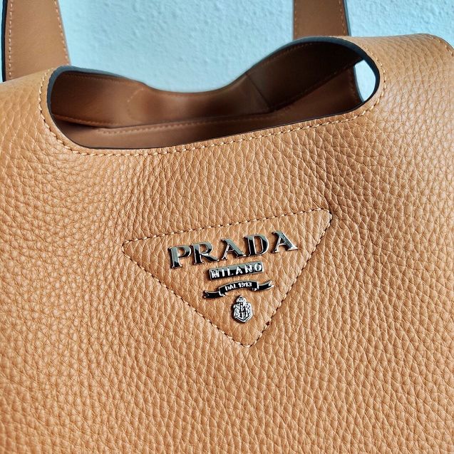 Prada original grained calfskin handbag 1BG335 caramel