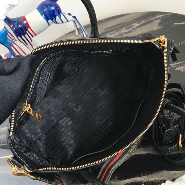 Prada original grained calfskin tote handbag 1BA157 black