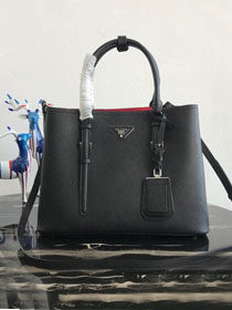 Prada original saffiano leather medium double bag BN2838 black