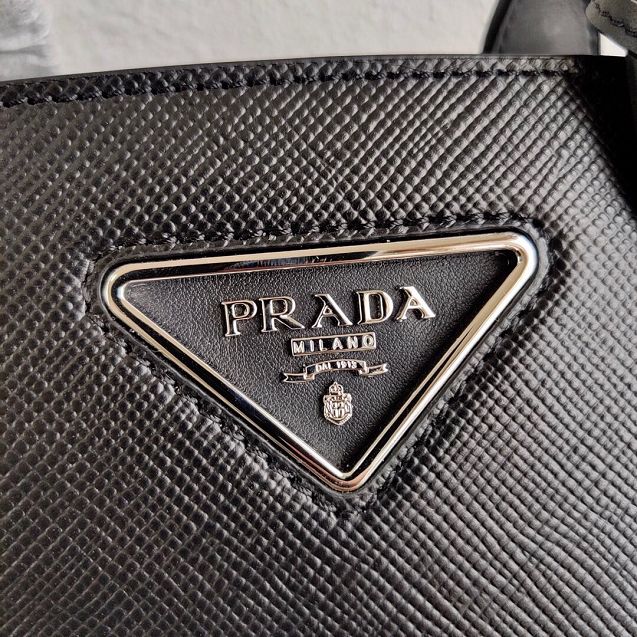 Prada original saffiano leather small monochrome bag 1BA269 black