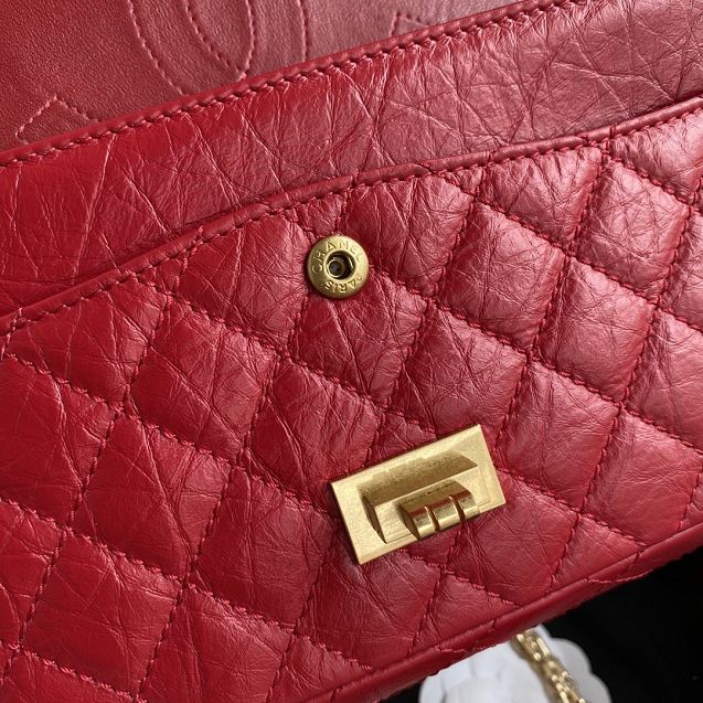 CC original aged calfskin 2.55 flap handbag A37586 red