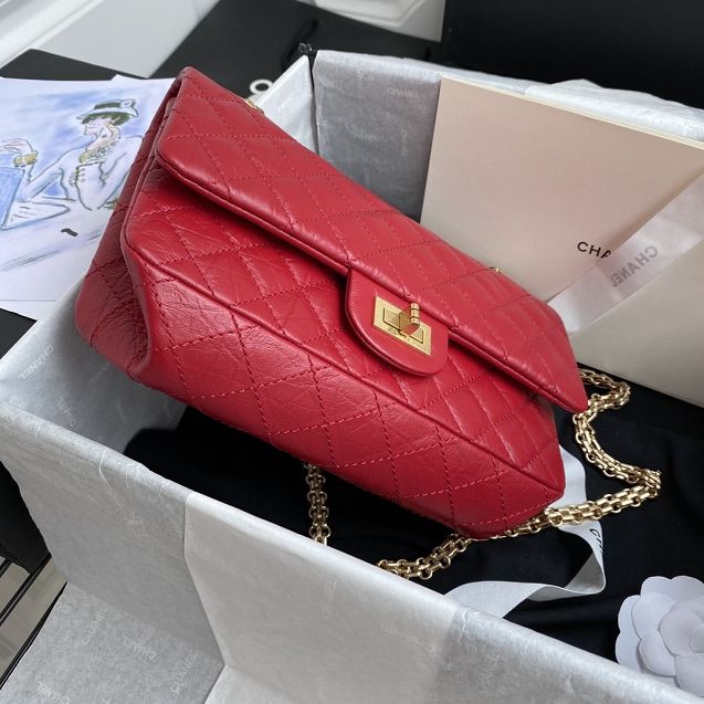 CC original aged calfskin 2.55 flap handbag A37586 red