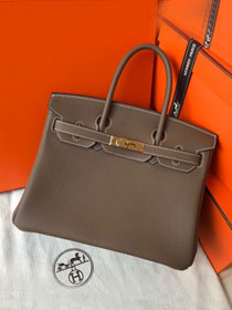 Hermes original togo leather birkin 35 bag H35-1 etoupe grey