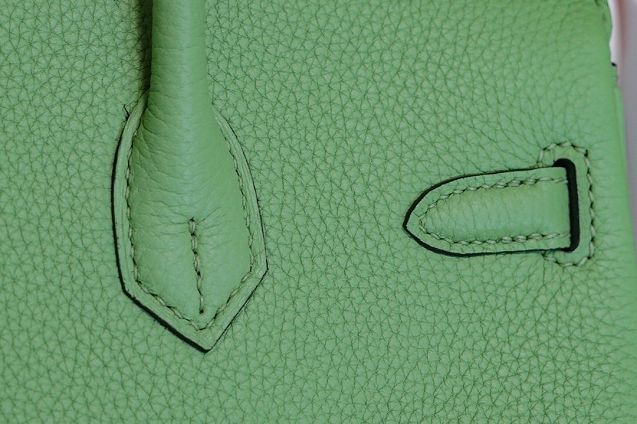 Hermes original togo leather birkin 25 bag H25-1 vert criquet