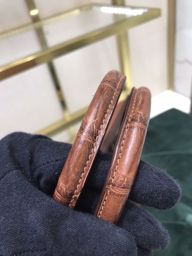 Hermes handmade original crocodile leather&calfskin birkin bag BK0035 caramel