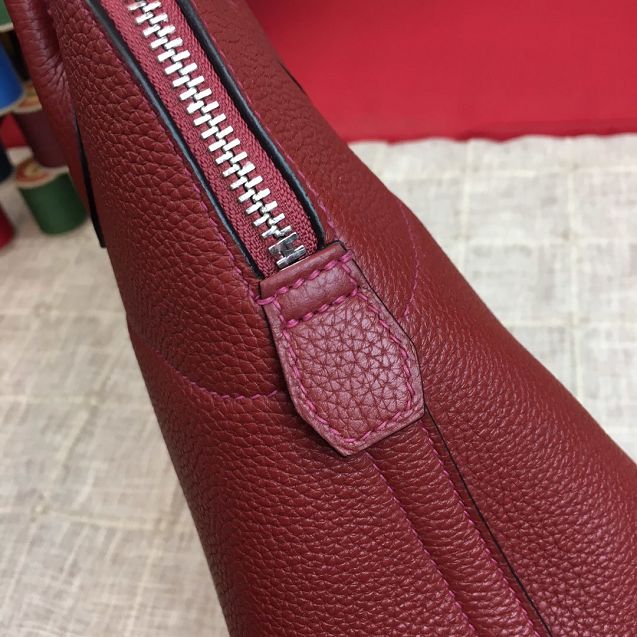Hermes original togo leather medium bolide 31 bag B031 bordeaux