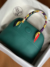 Hermes original togo leather medium bolide 31 bag B031 emerald green