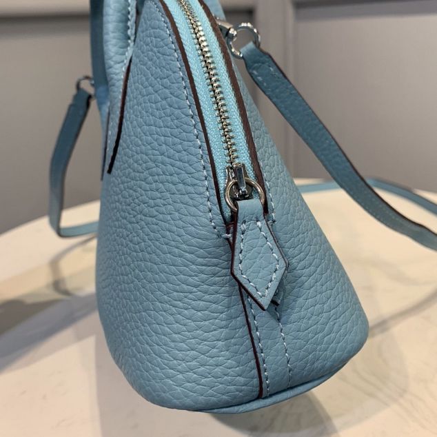 Hermes original togo leather mini bolide bag H018 sky blue