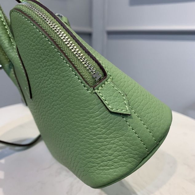 Hermes original togo leather mini bolide bag H018 vert criquet