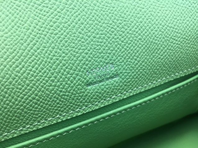 Hermes original epsom leather mini kelly 22 clutch K012 vert criquet