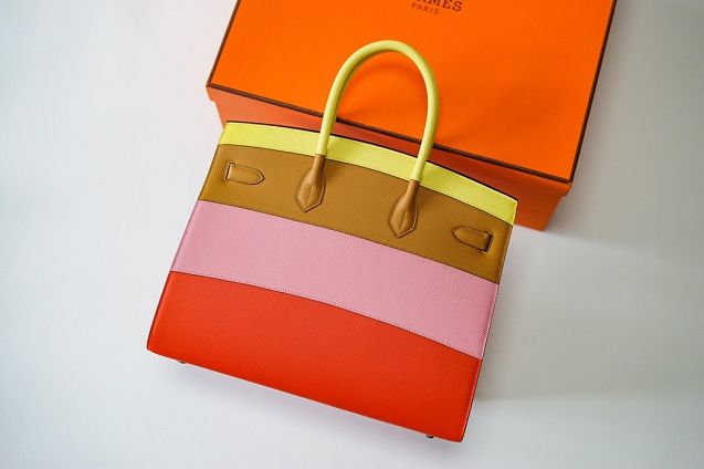 Hermes handmade original epsom leather birkin bag BK00035-4 multicolor