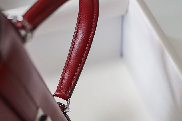 Hermes handmade original swift leather kelly bag K00036 bordeaux&pink&blue