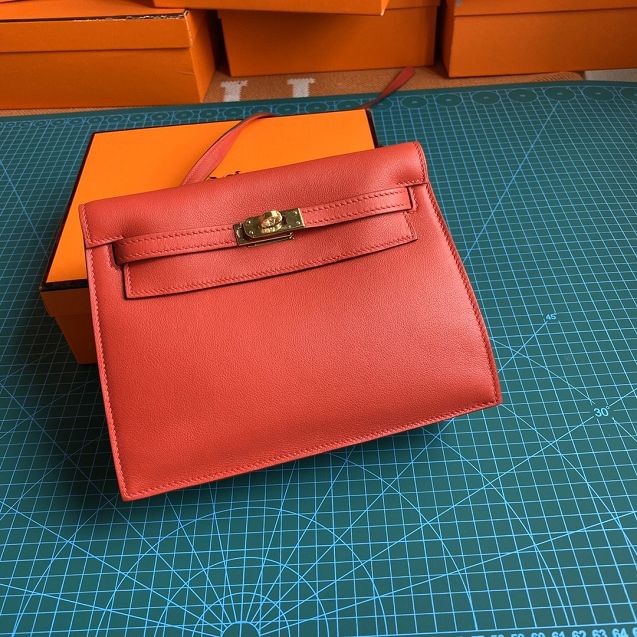 Hermes original evercolor leather kelly danse bag KD022 red