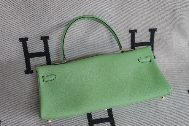 Hermes original calfskin kelly 42 shoulder bag BK0057 vert criquet