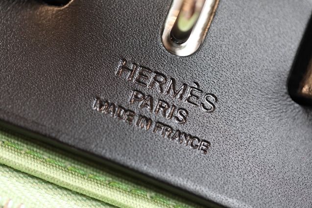 Hermes original canvas&calfskin small her bag H031 vert criquet