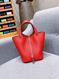 Hermes original togo leather small picotin lock bag HP0018 red