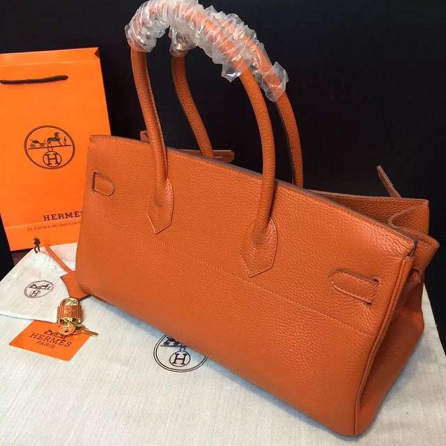 Hermes original calfskin birkin 42 shoulder bag BK0058  orange