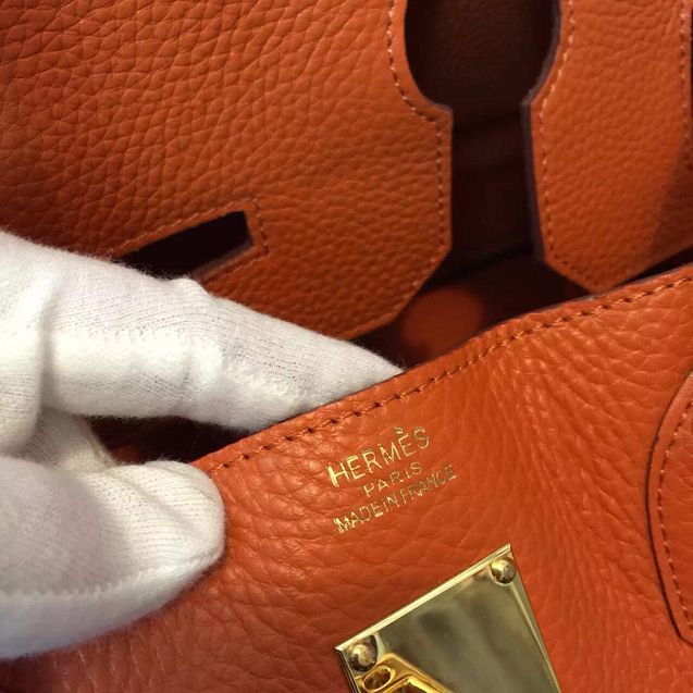 Hermes handmade original calfskin birkin 42 shoulder bag BK0058 orange