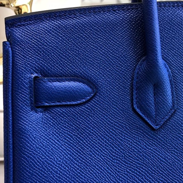 Hermes original epsom leather birkin 35 bag H35-3 blue zellige