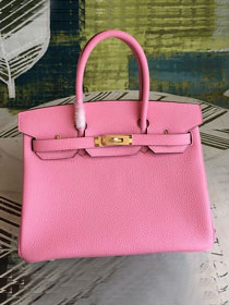 Hermes original togo leather birkin 35 bag H35-1 cherry pink
