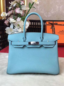 Hermes original togo leather birkin 35 bag H35-1 blue atoll