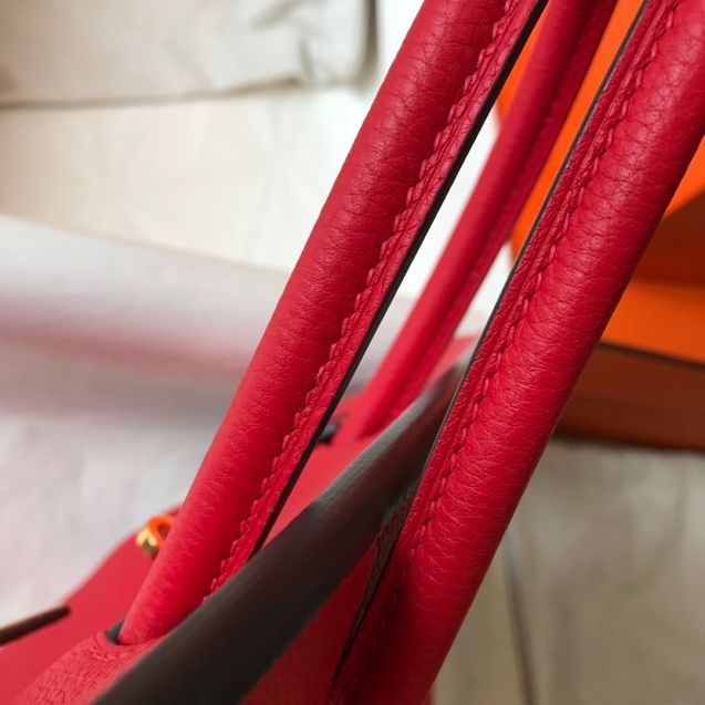Hermes original togo leather birkin 30 bag H30-1 rouge garance