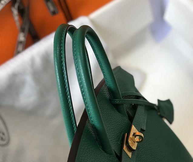 Hermes original togo leather birkin 30 bag H30-1 vert fonce