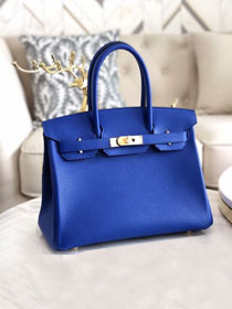 Hermes original togo leather birkin 30 bag H30-1 electric blue