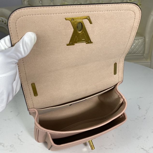 2021 louis vuitton original calfskin lockme chain pm handbag M57071 pink