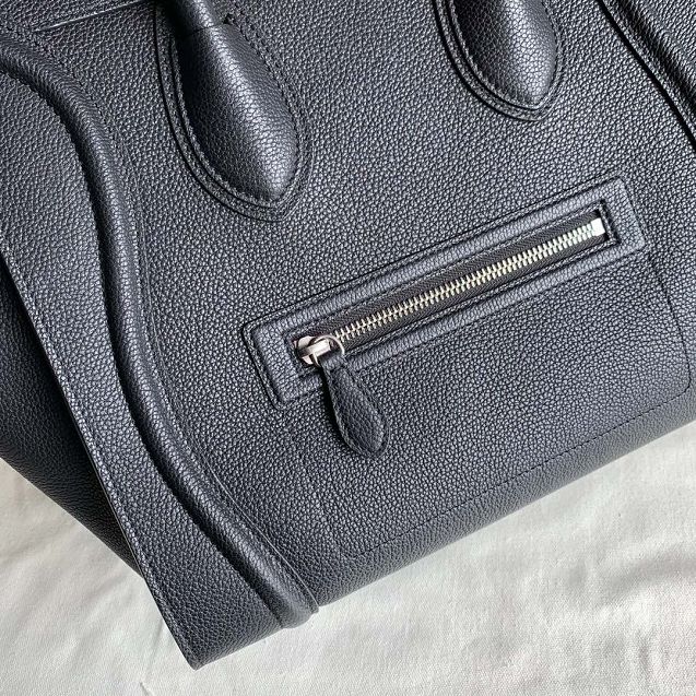 Celine original grained calfskin mini luggage handbag 189213 black