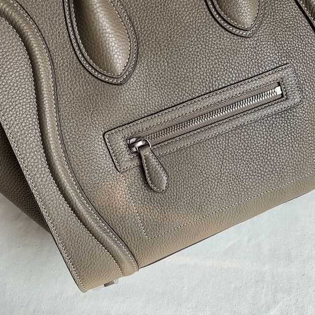 Celine original grained calfskin mini luggage handbag 189213 grey
