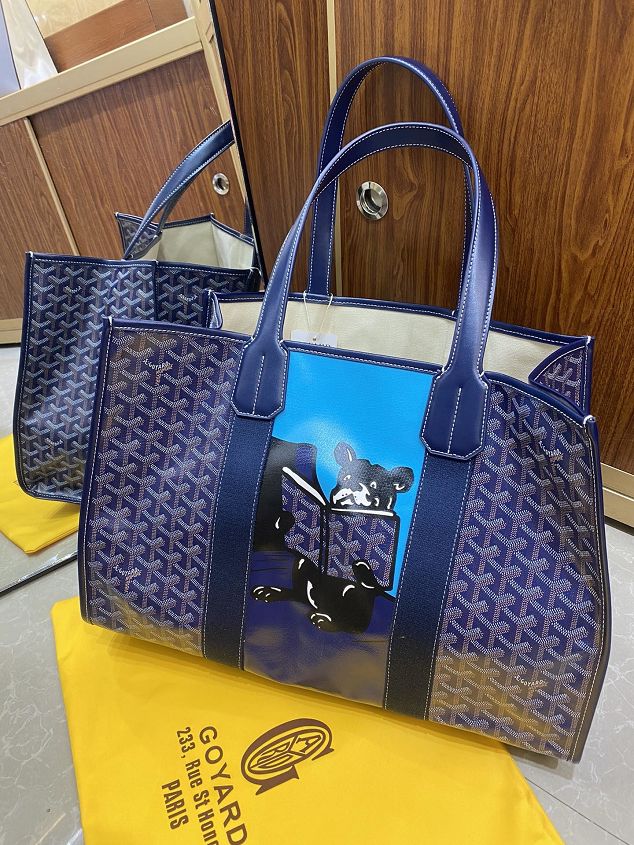 Goyard original canvas villette shopping tote bag GY0026 blue
