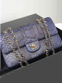CC original phython leather medium flap bag A01112 dark blue
