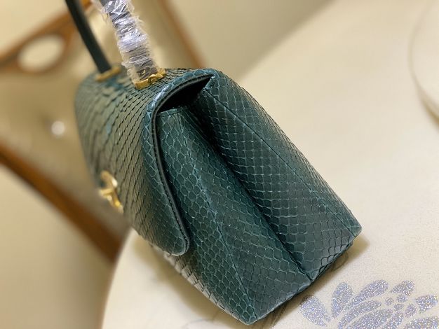 CC original phython leather small coco handle bag A92990 green